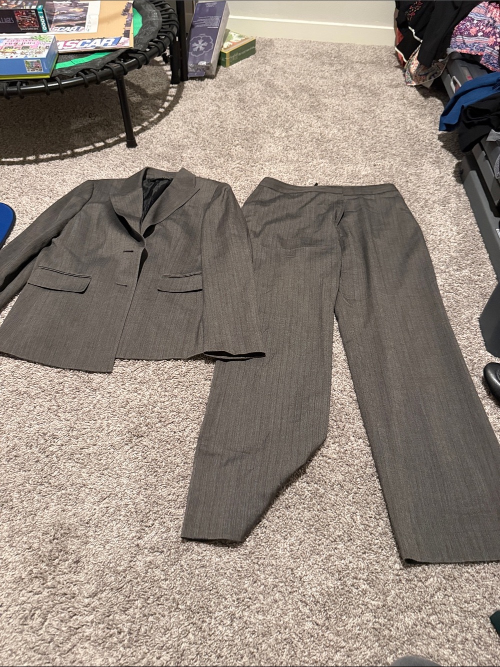 Kasper Women's Gray Pinstripe Two-Piece Suit
